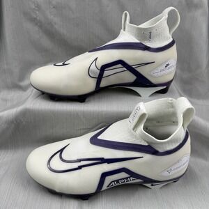 Nike Alpha Menace Elite 3 P Men Sz 12 White/Purple Football Cleat DM1792-101 New